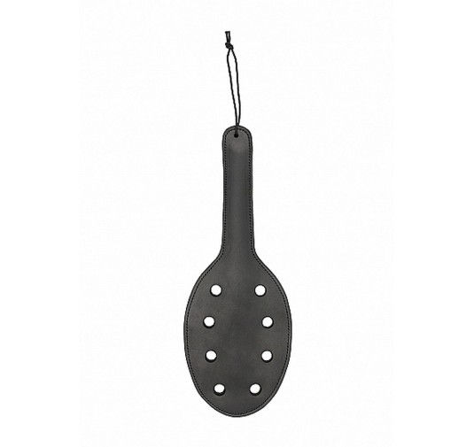 Saddle Leather Paddle With 8 Holes - Black